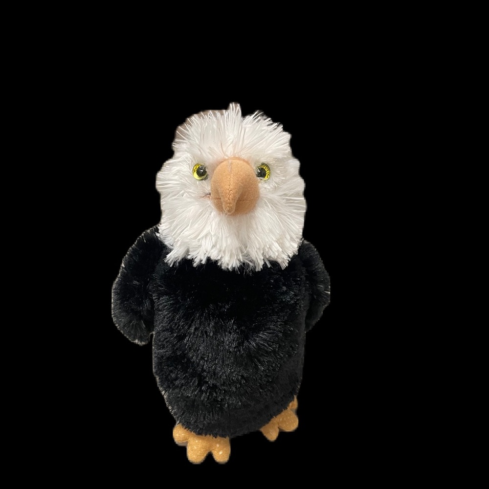 Aurora Bald Eagle 8” Plush Stuffed Animal Toy (with Yellow Eyes) American Bird